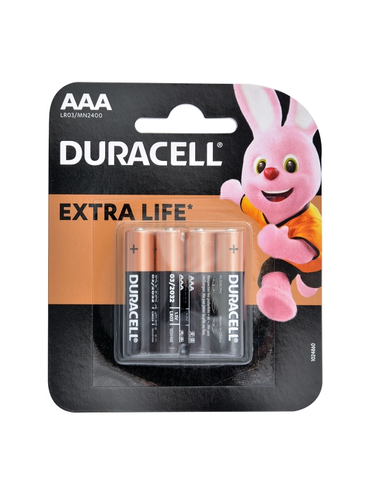DURACELL Alkaline Batteries Basic AAA LR03 4s
