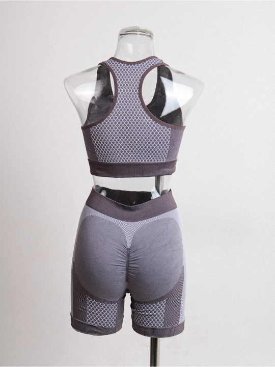 Ayollar sport komplekti, top va shortlar fitnes va yoga uchun, nafas oluvchi mato