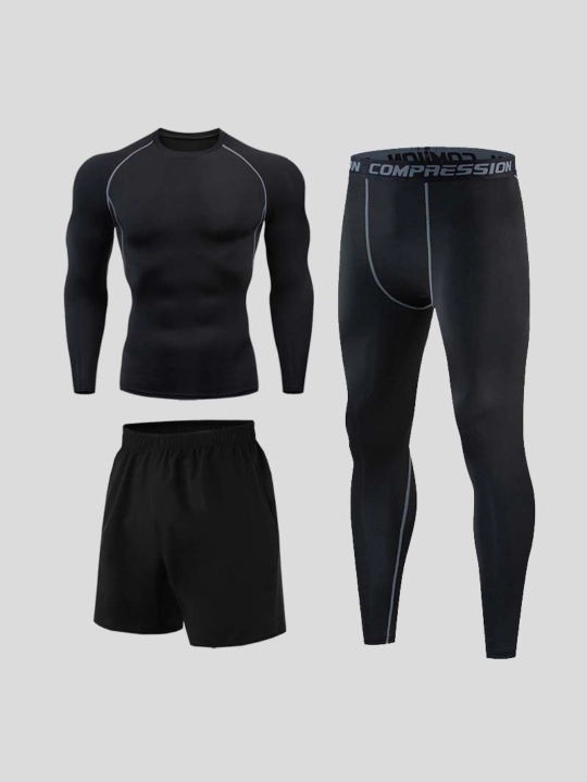 Kompression kostyum 3 1da, sport termo kiyim, rashgard, katta o'lchamli tayts va short