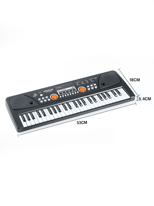 Mikrofon va USB Type-C quvvat manbaiga ega bolalar uchun 49 tugmali elektron pianino