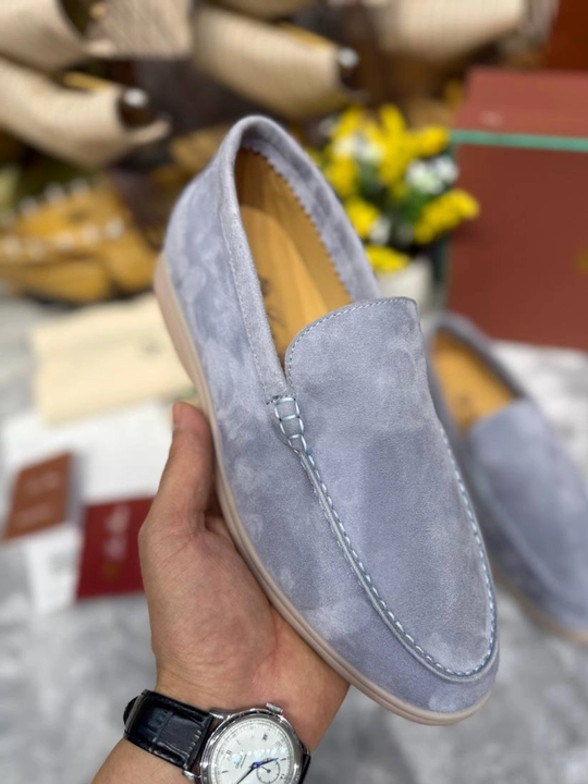 Мужские замшевые лоферы Loro Piana - 