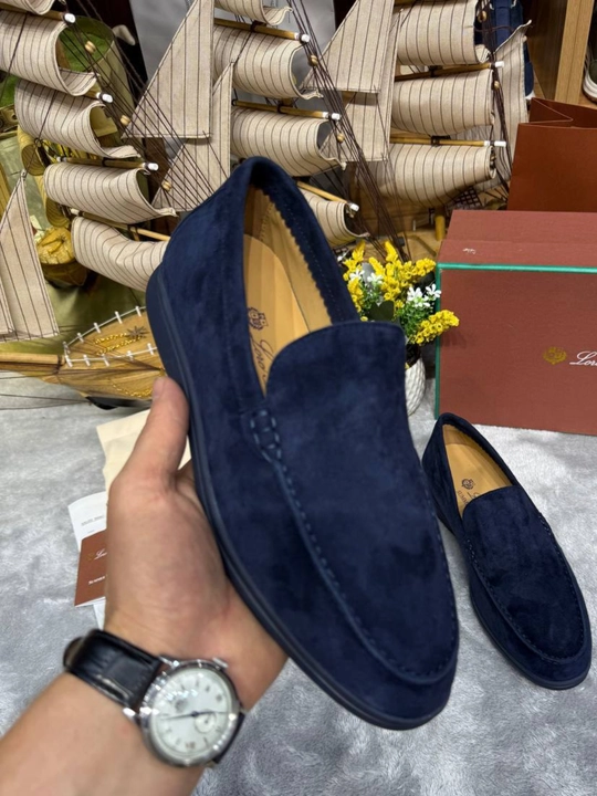 Мужские замшевые лоферы Loro Piana - 