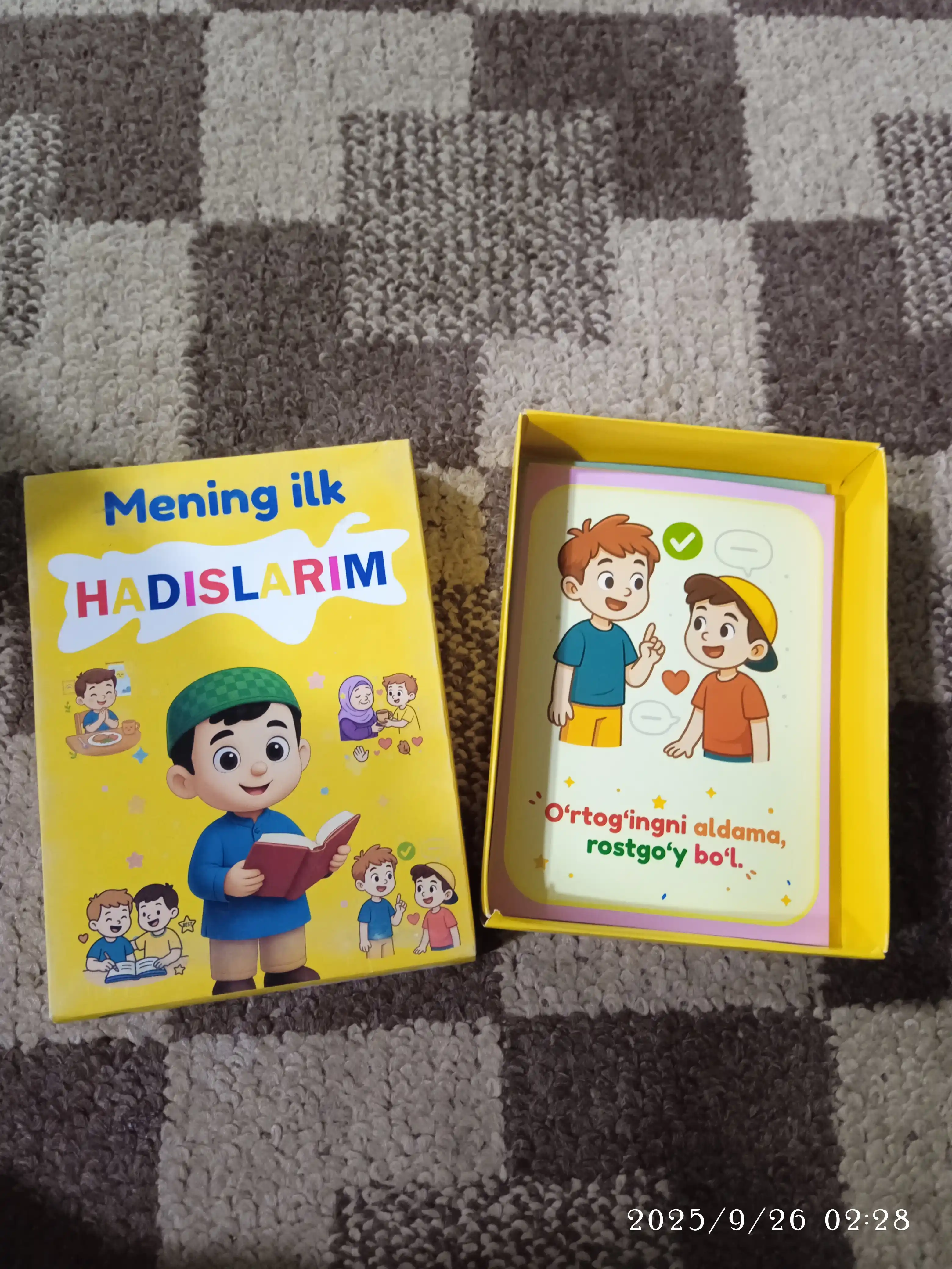Ilk duolarim va hadislarim - bolalar uchun kartochkalar