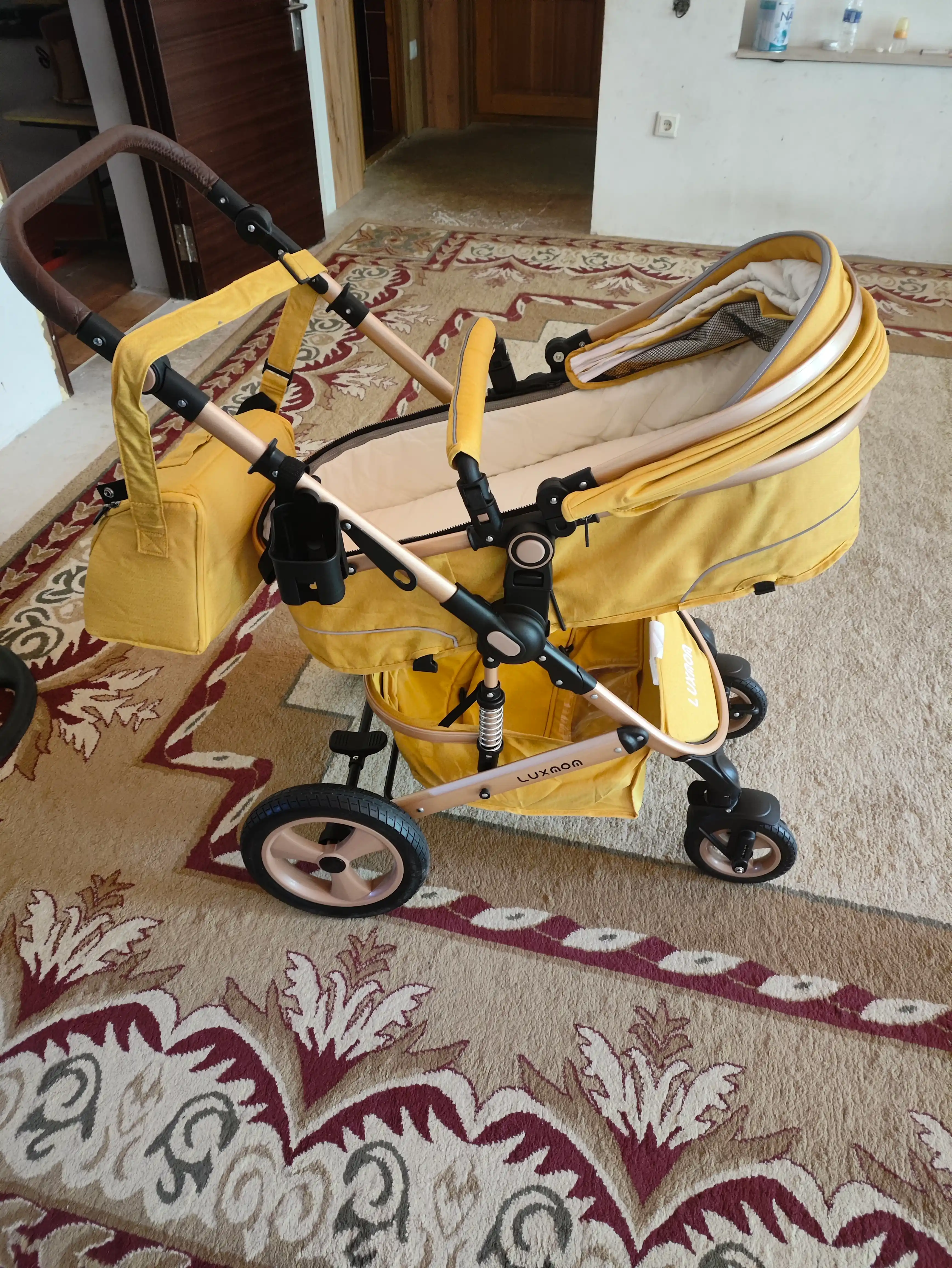 LUXMOM 518 2 tasi 1 da bolalar aravachasi, barcha mavsumiy transformer