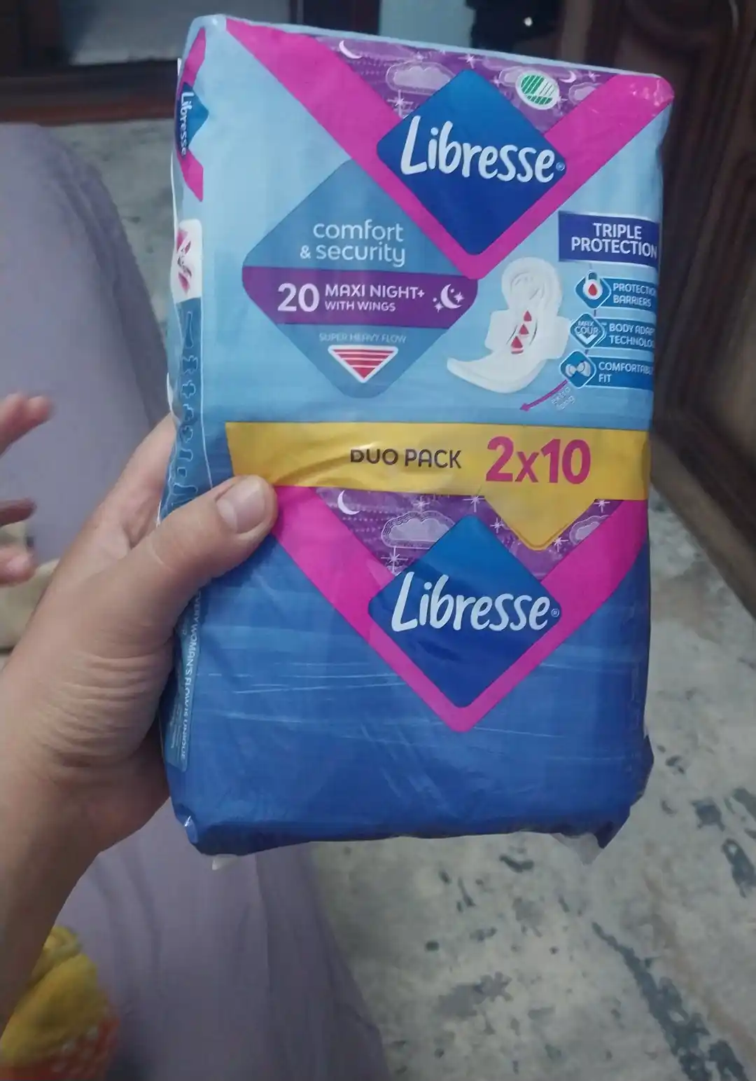Ночные прокладки Libresse Maxi 6 капель, 20 шт