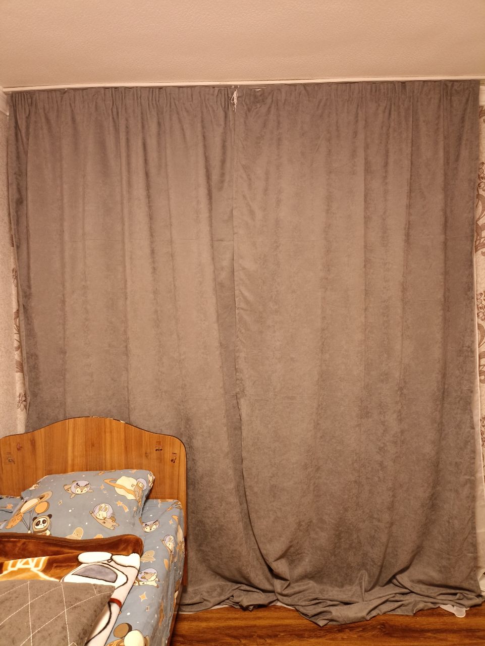 Шторы канвас блекаут для гостиной,  длинные, на ленте, 150×280