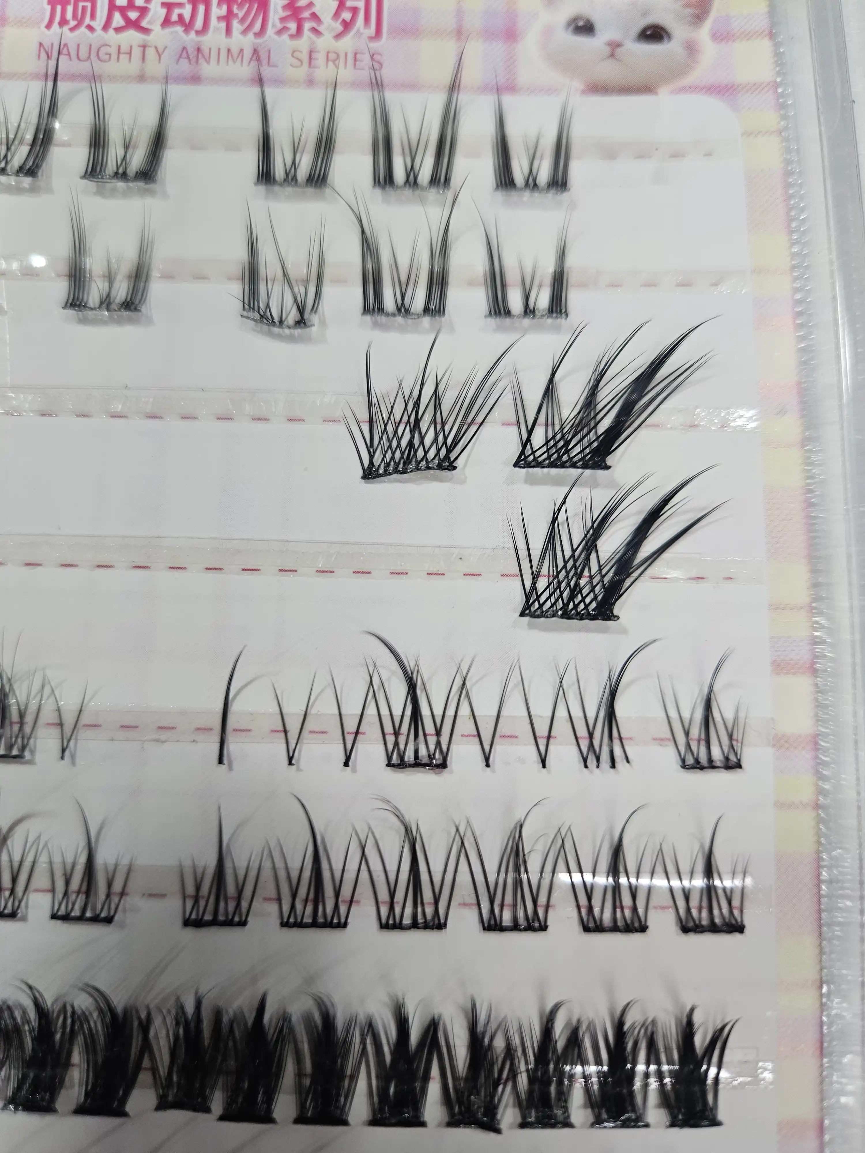 3D effektli soxta kipriklar kleyli, yelimli ulama kipriklar to'plami dastasimon, 104 dona