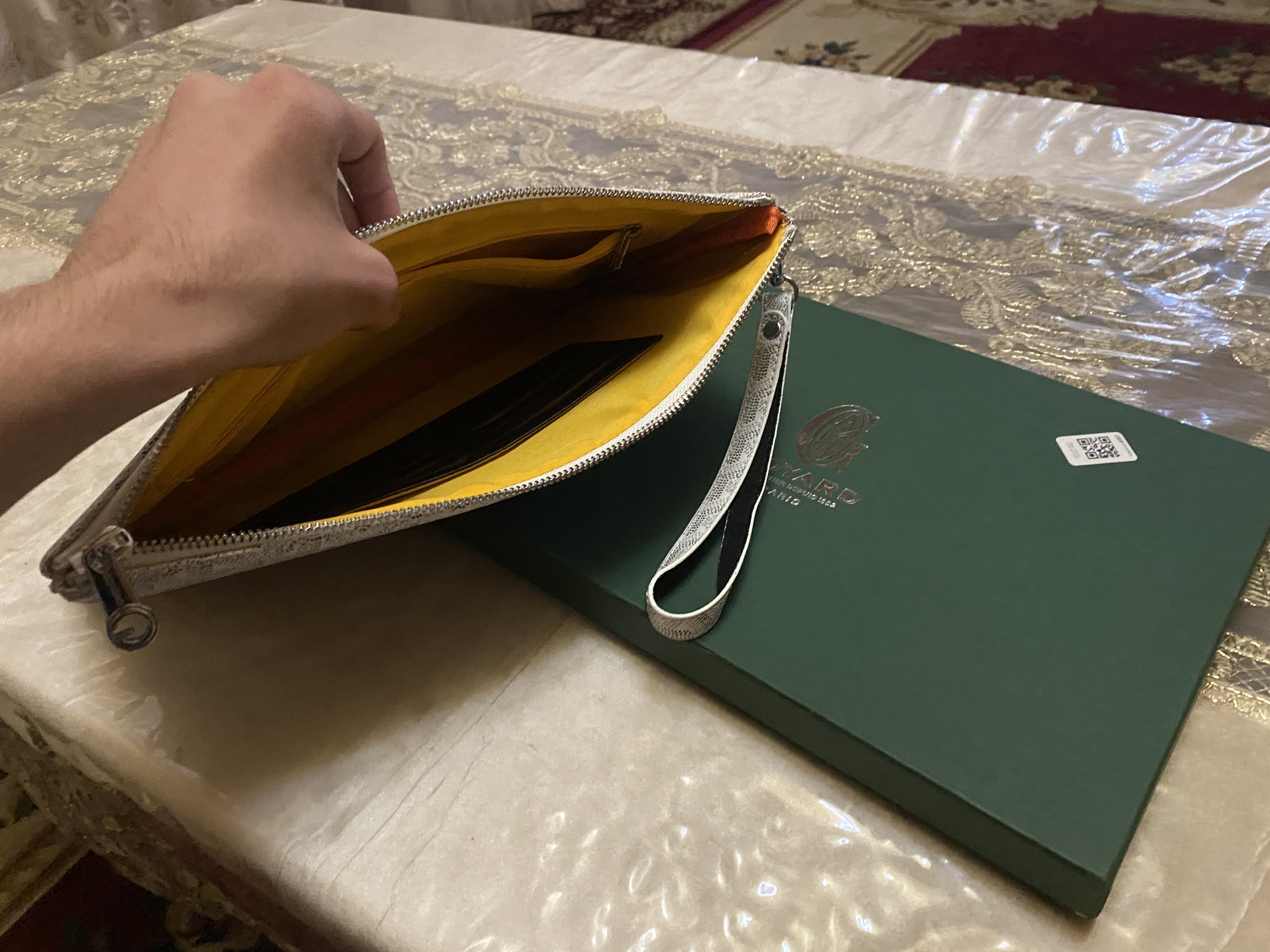 Goyard qo‘l sumka-klatch, barsetka erkaklar va ayollar uchun, zamonaviy dizayn karobkali