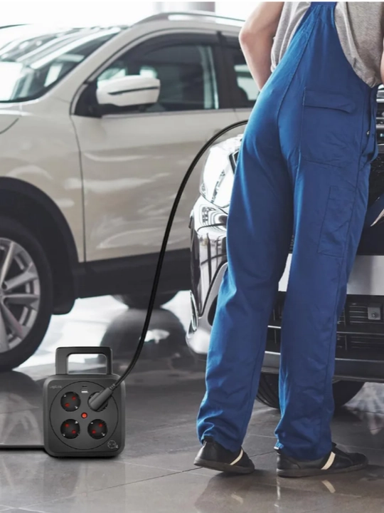 Elektr uzatma kabeli 5 metrli g'altak va 4 rozetkali uzatma kabeli