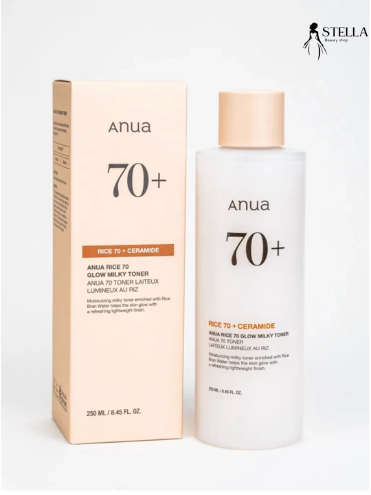 Terini yaltiratish uchun "Anua Rice 70 Glow Milky Toner" guruchli sut toneri, 250 ml - 