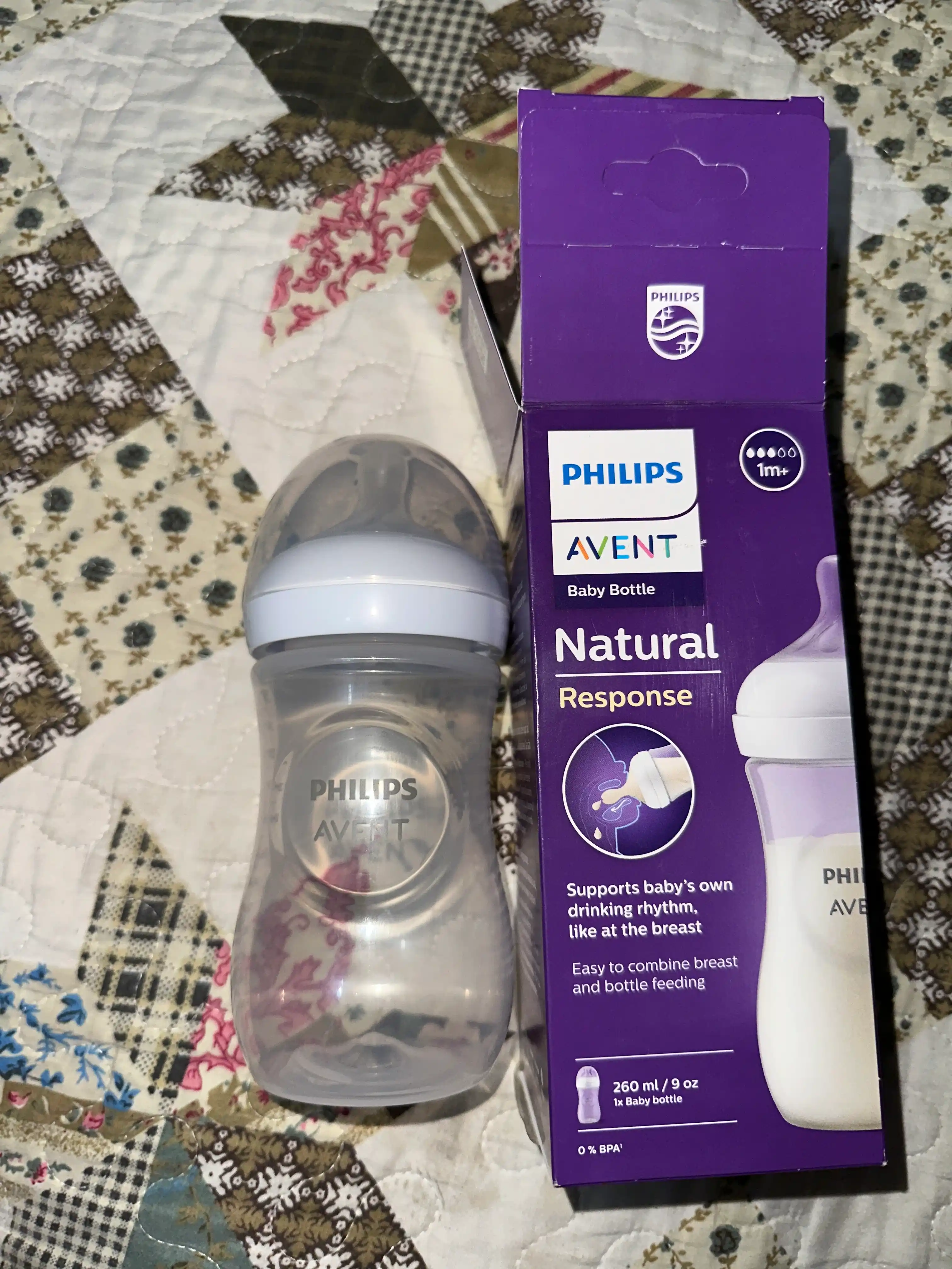 Oziqlantirish uchun bolalar butilochkalari Philips Avent Response 260 ml, 3-6 oy, plastik