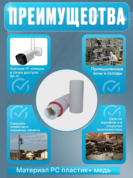 IP67 водонепроницаемый сетевой соединитель IP67 Waterproof RJ45 Inline Coupler