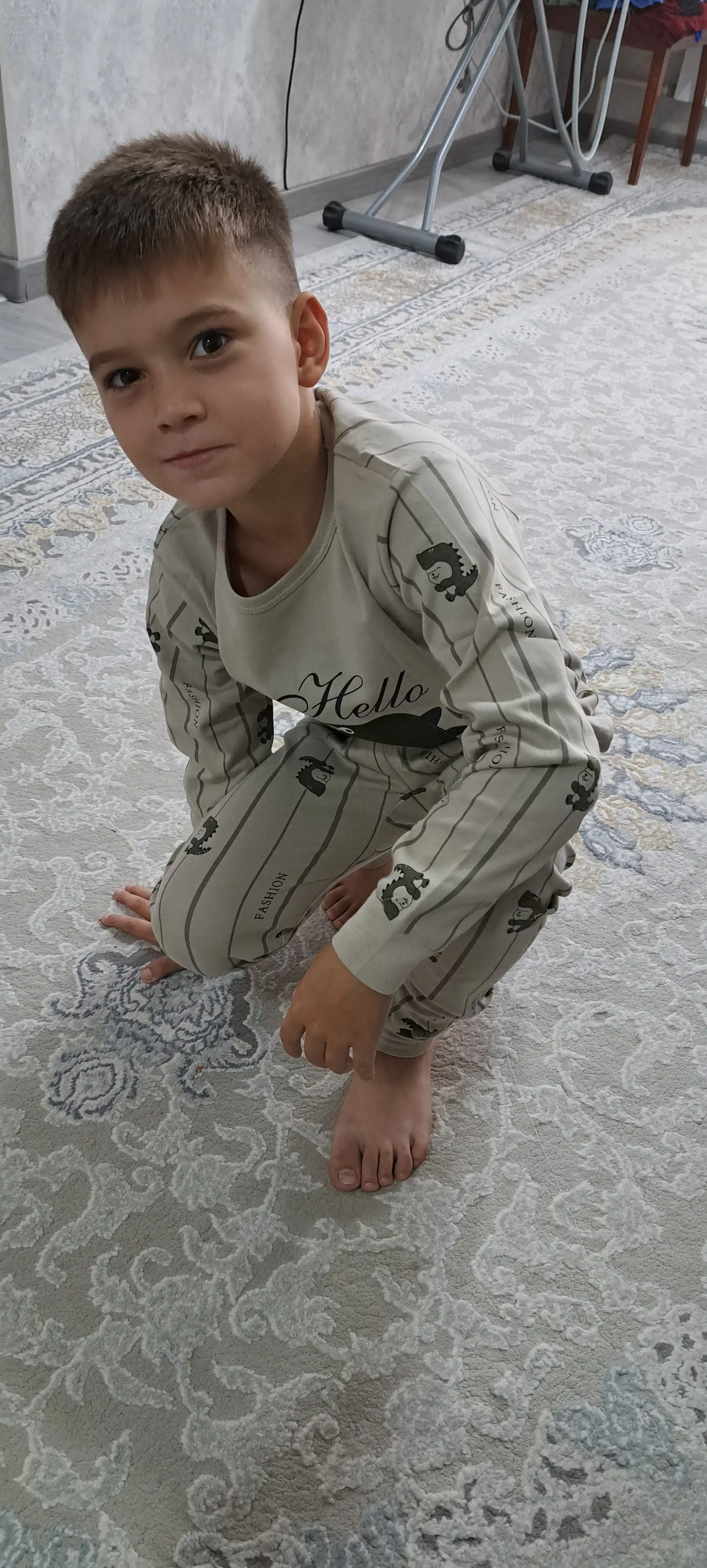 Пижама детская, хлопковая, со штанами, для мальчика, Elankids