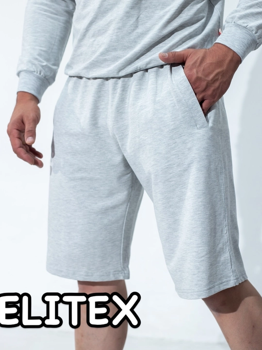 Erkaklar shortigi sport ELITEX, paxta trikotaj, elastik belbog‘li, S–3XL