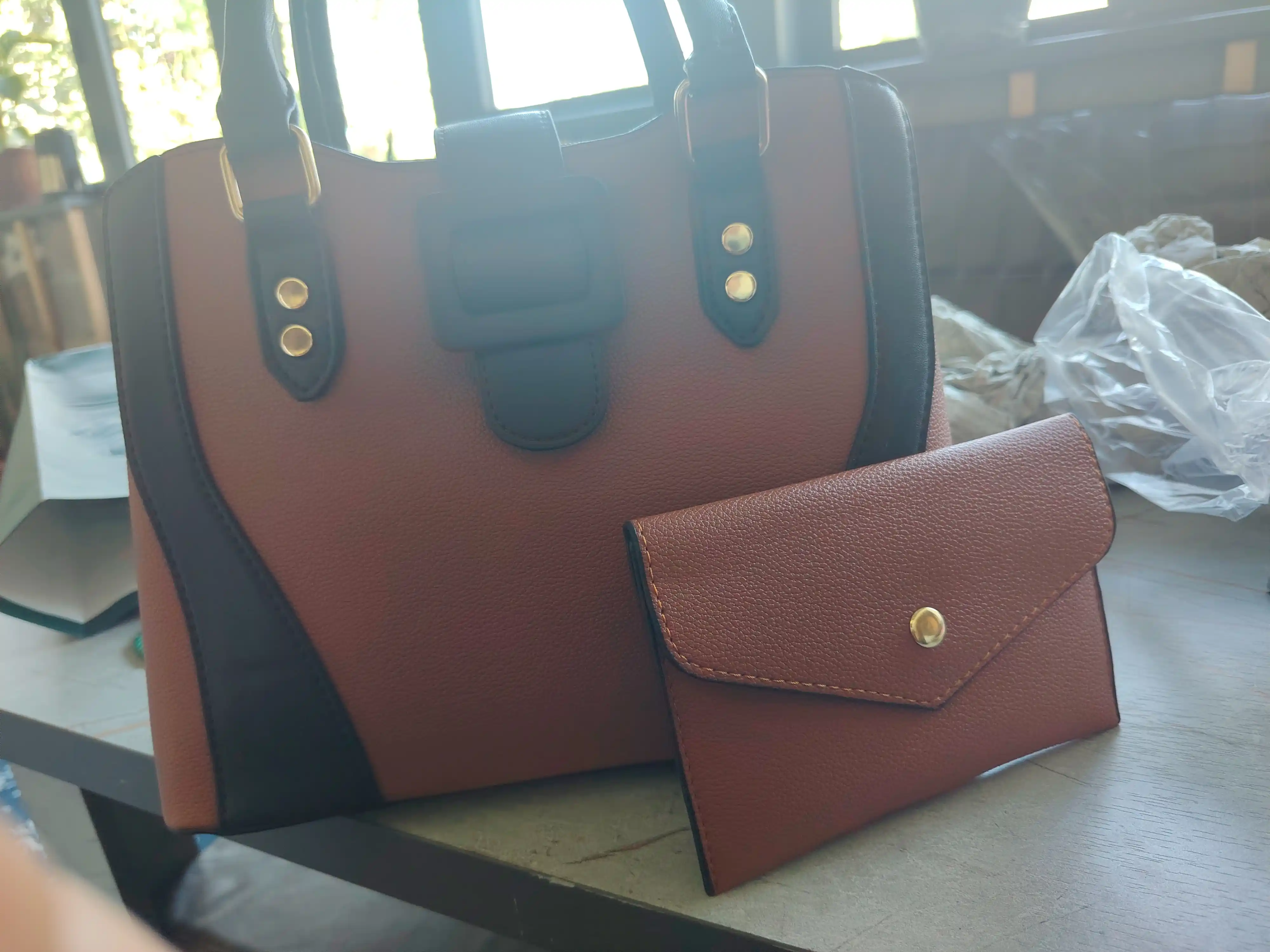 Ayollar sumkasi, 2 tasi 1 da, ekocharm to'plam