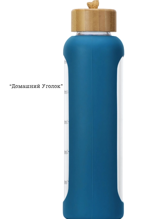 Danny Home shisha suv butilkasi, 1000 ml, silikon gʻilofli, yogʻoch qopqoqli