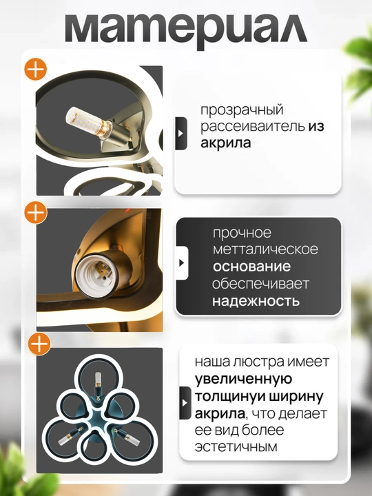 Современная люстра с пультом, патронами и тремя режимами LED люстра для кухни и спальни