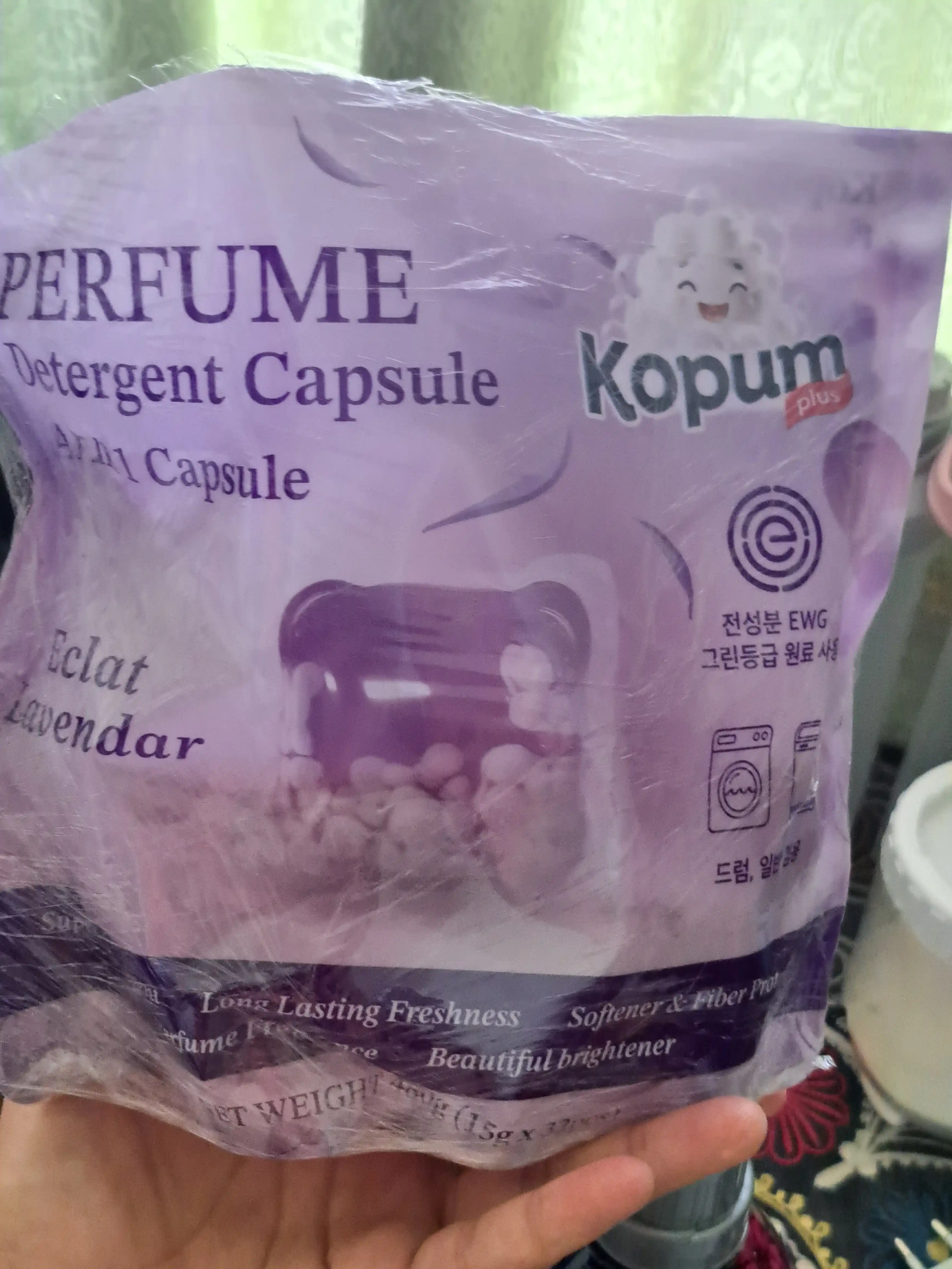 Kopum Plus, kapsulalar kir yuvish uchun, xushbo'y iforli, 32/14 dona, 15 gr, Koreya