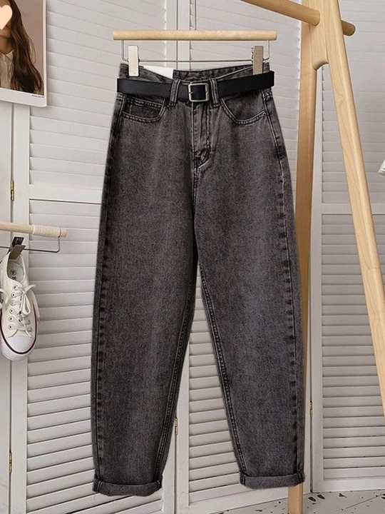 Ayollar uchun baland belli mom jeans – turli rangdagi denim shimlar, jinsi shimlar - 