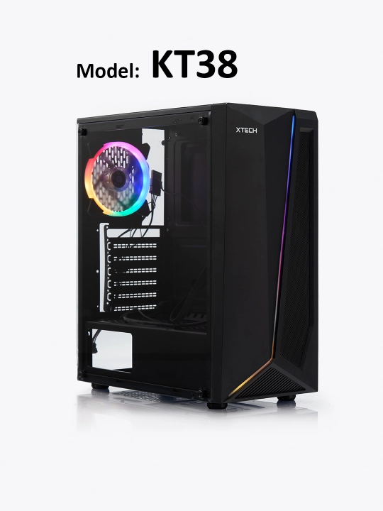 Корпус для ПК, игровой, с 3-4 вентиляторами, RGB, ATX - 