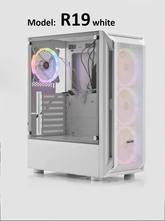 Корпус для ПК, игровой, с 3-4 вентиляторами, RGB, ATX - 