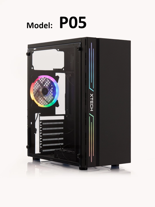 Корпус для ПК, игровой, с 3-4 вентиляторами, RGB, ATX - 