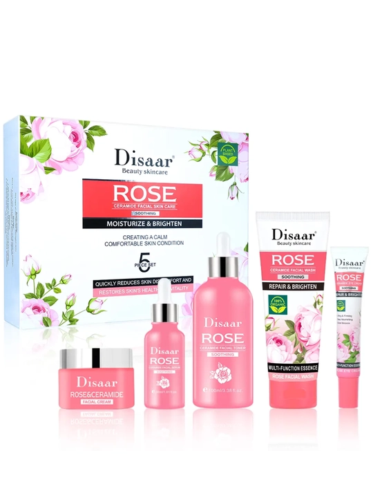 Disaar Beauty Skincare - Набор из 5 средств для ухода за кожей лица с розовыми церамидами