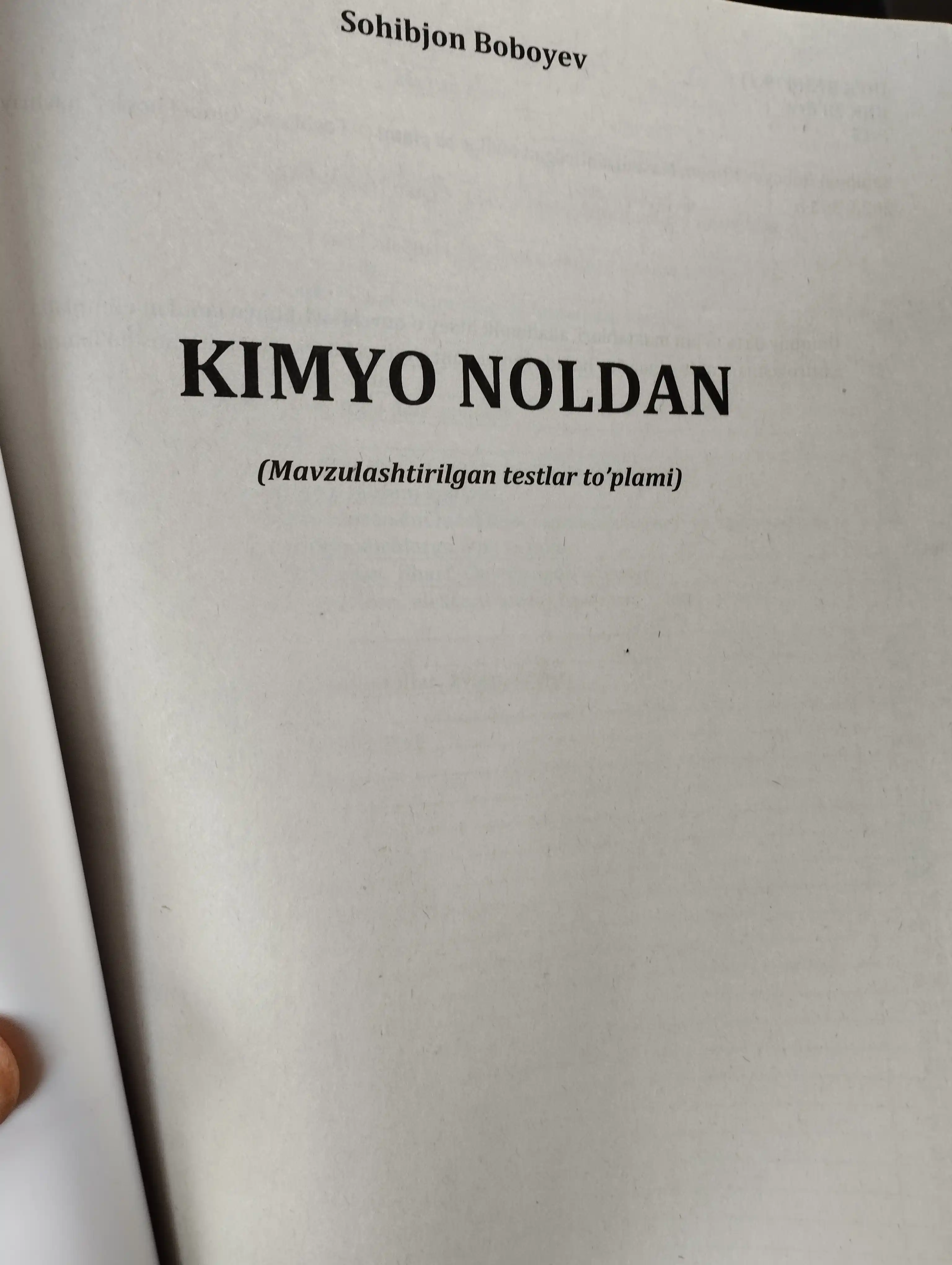 Kimyo noldan, tematik testlar to‘plami