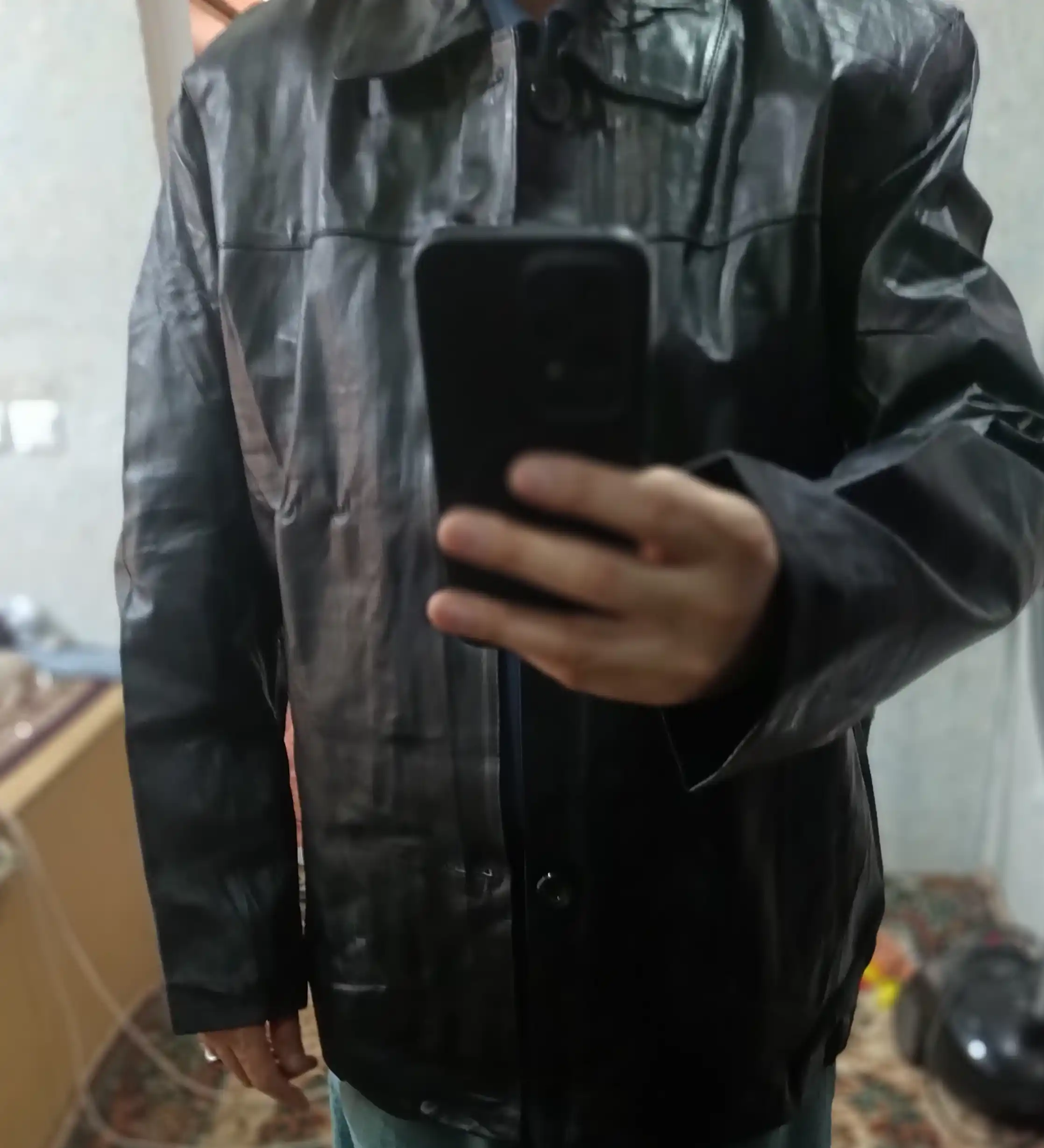 Pidjak, plash tabiiy va toza teridan