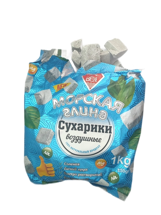 Сухарики из морской глины, 100 % натуральные, солёные, лёгкий перекус, быстро растворимые