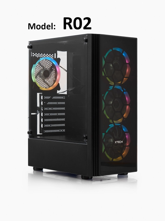 Корпус для ПК, игровой, с 3-4 вентиляторами, RGB, ATX - 