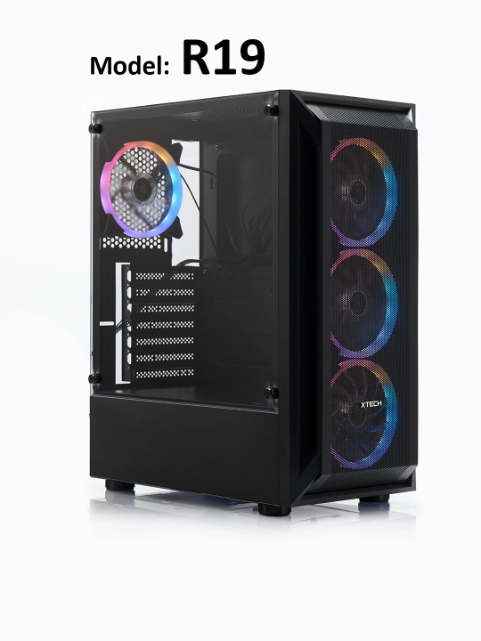 Корпус для ПК, игровой, с 3-4 вентиляторами, RGB, ATX - 