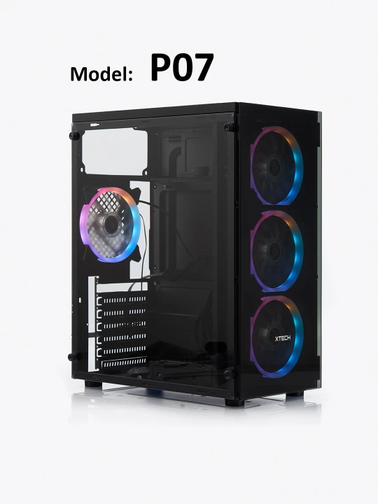 Корпус для ПК, игровой, с 3-4 вентиляторами, RGB, ATX - 