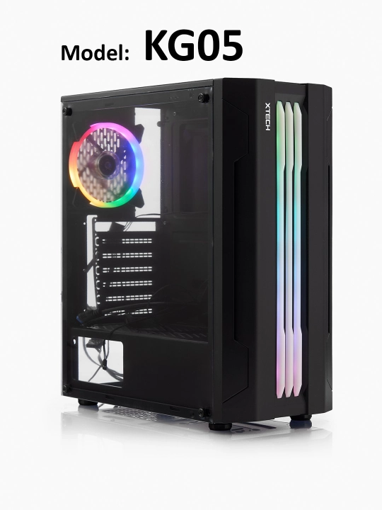 Корпус для ПК, игровой, с 3-4 вентиляторами, RGB, ATX - 
