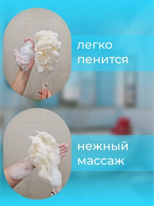 Губка для душа с длинной ручкой для ванной (массажная щетка, для спины)
