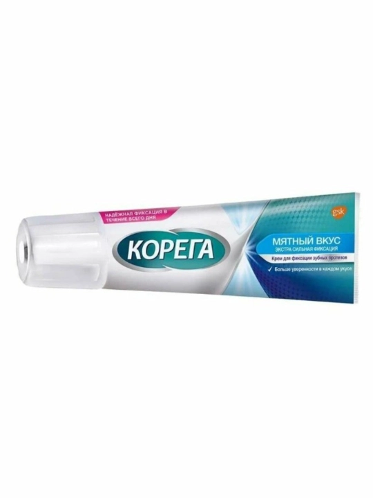 Корега Экстра Стронг, мятный крем для фиксации зубных протезов, 20гр