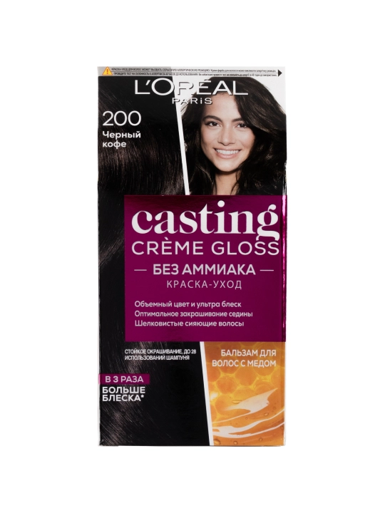 Краска для волос L'Oreal Casting, 200 черный кофе