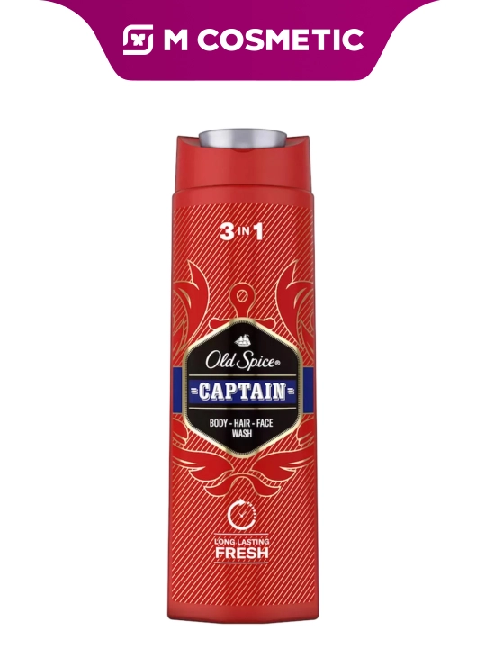 OLD SPICE Gel dush uchun 3 tasi 1 da Captain, 400 ml