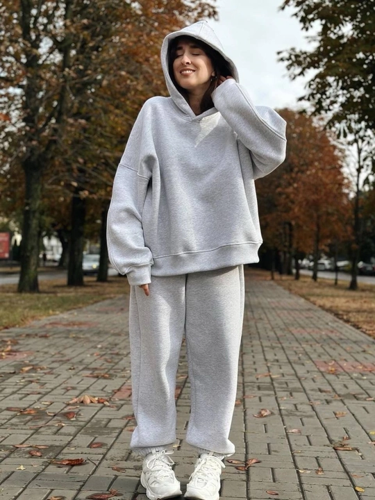 Женский спортивный костюм двойка oversize /худи и брюки - 