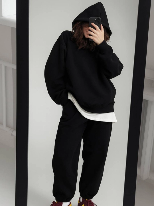Женский спортивный костюм двойка oversize /худи и брюки - 