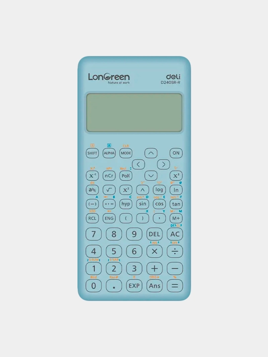 Калькулятор научный LonGreen Deli ED240SR-R-BLUE, 240 функций, 10+2 цифры, 160×74×16.4мм - 