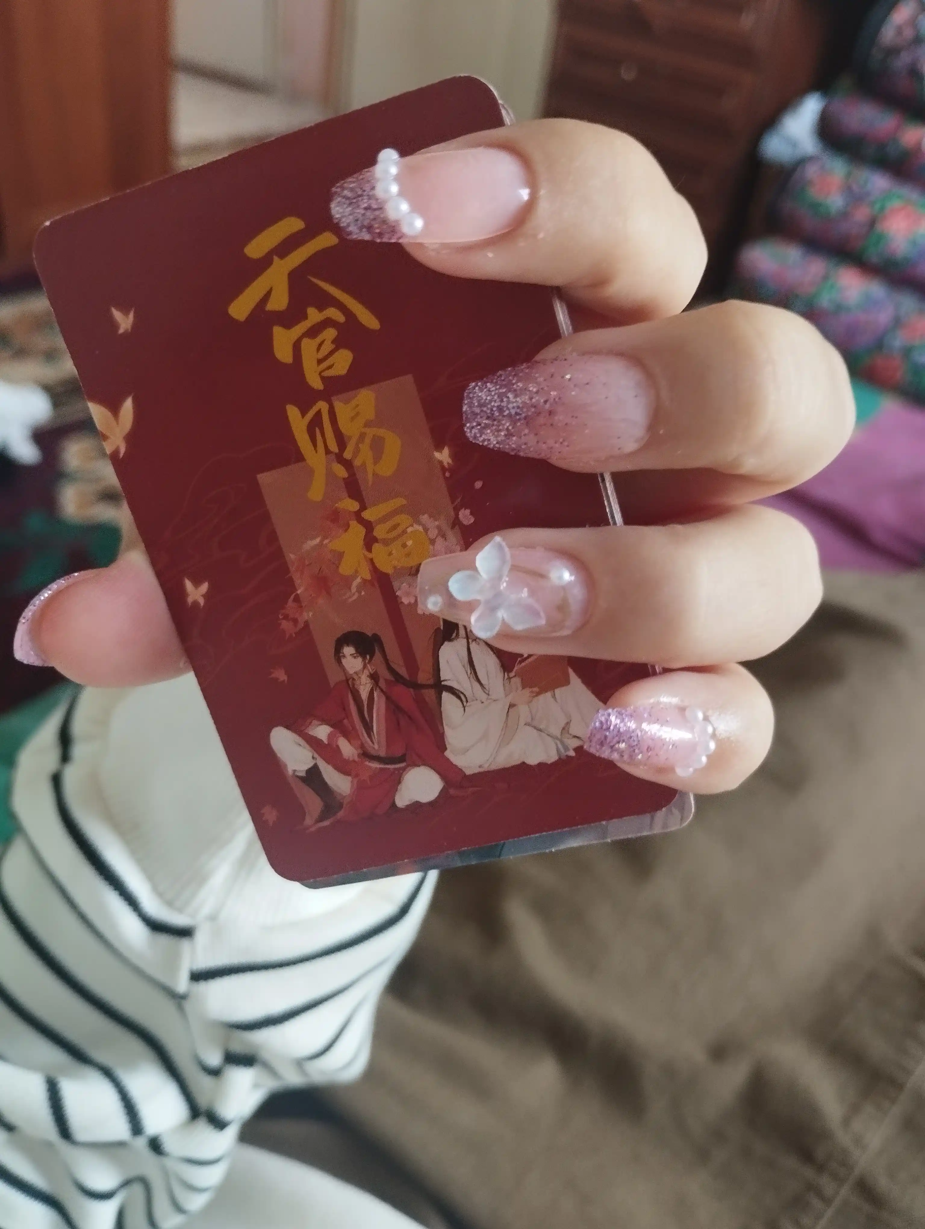 Dizayn bilan yopishtiriladigan tirnoqlar, 24 dona, manikyur