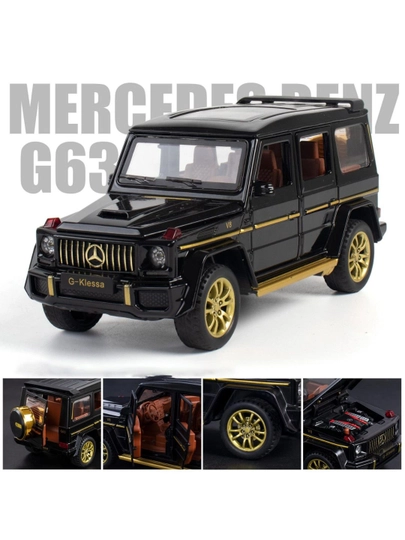 Mercedes-Benz G63 AMG Гелик металлическая инерционная машинка, 16 см — TOYMJT-G63-ЧЕРН