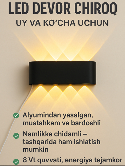 Yoritgich bra devorga, svetodiod LED chiroq - 
