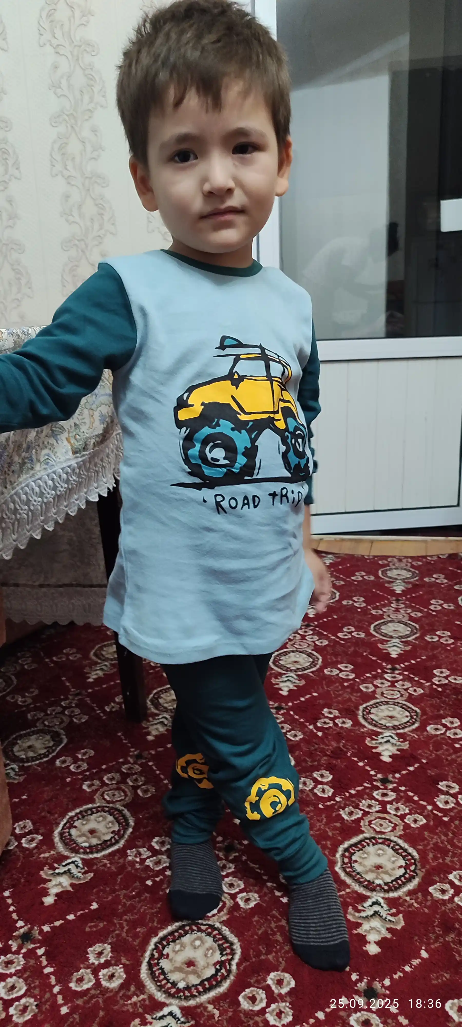 Пижама детская, хлопковая, со штанами, для мальчика, Elankids