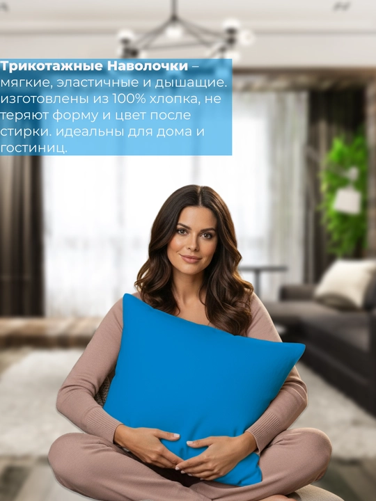 Комплект из двух наволочек, 100% хлопок, трикотаж, 2 шт, 50 * 70 см