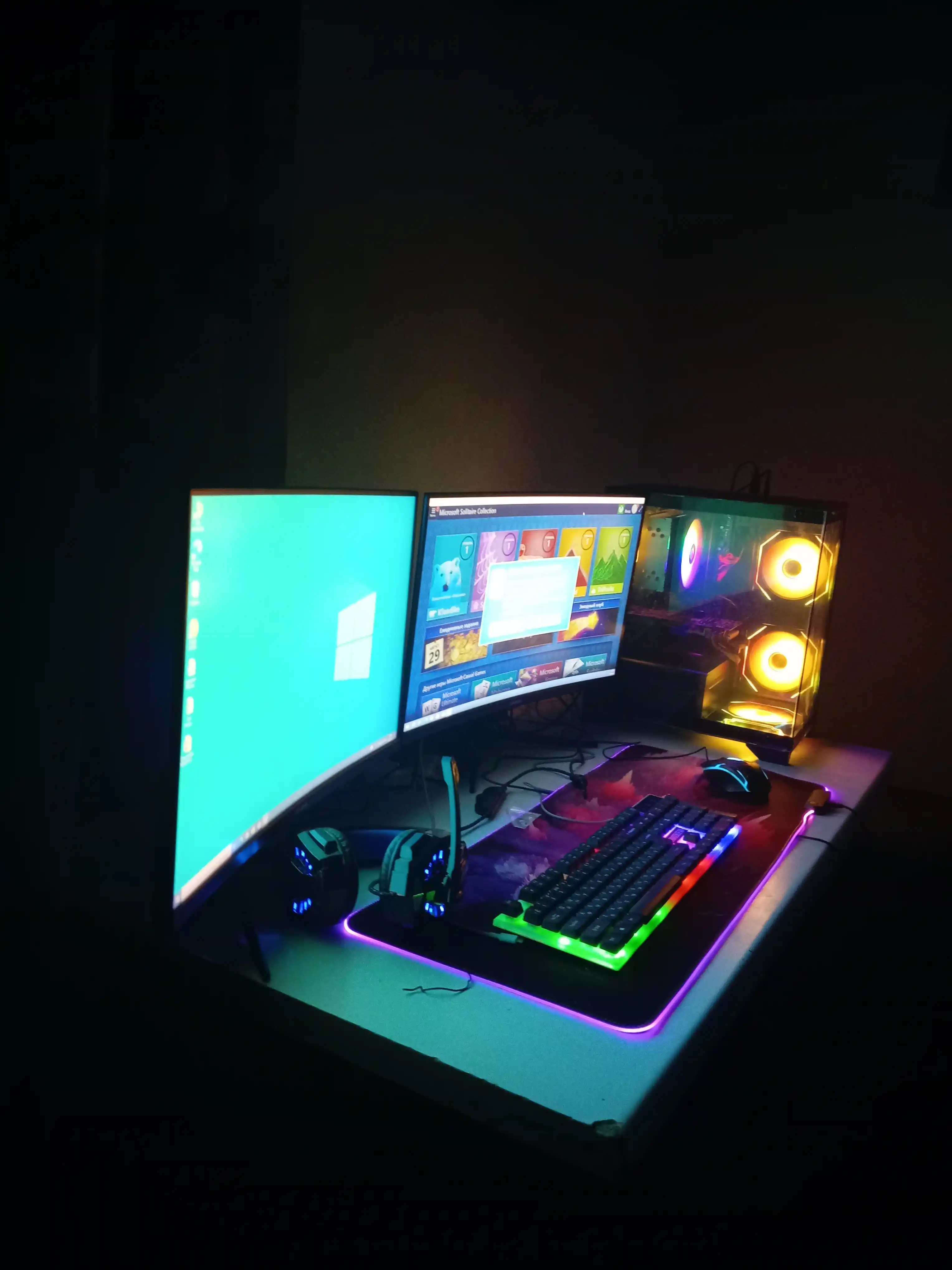 Игровая клавиатура и мышь F83, с RGB подсветкой, с LED освещением, для игр, проводная