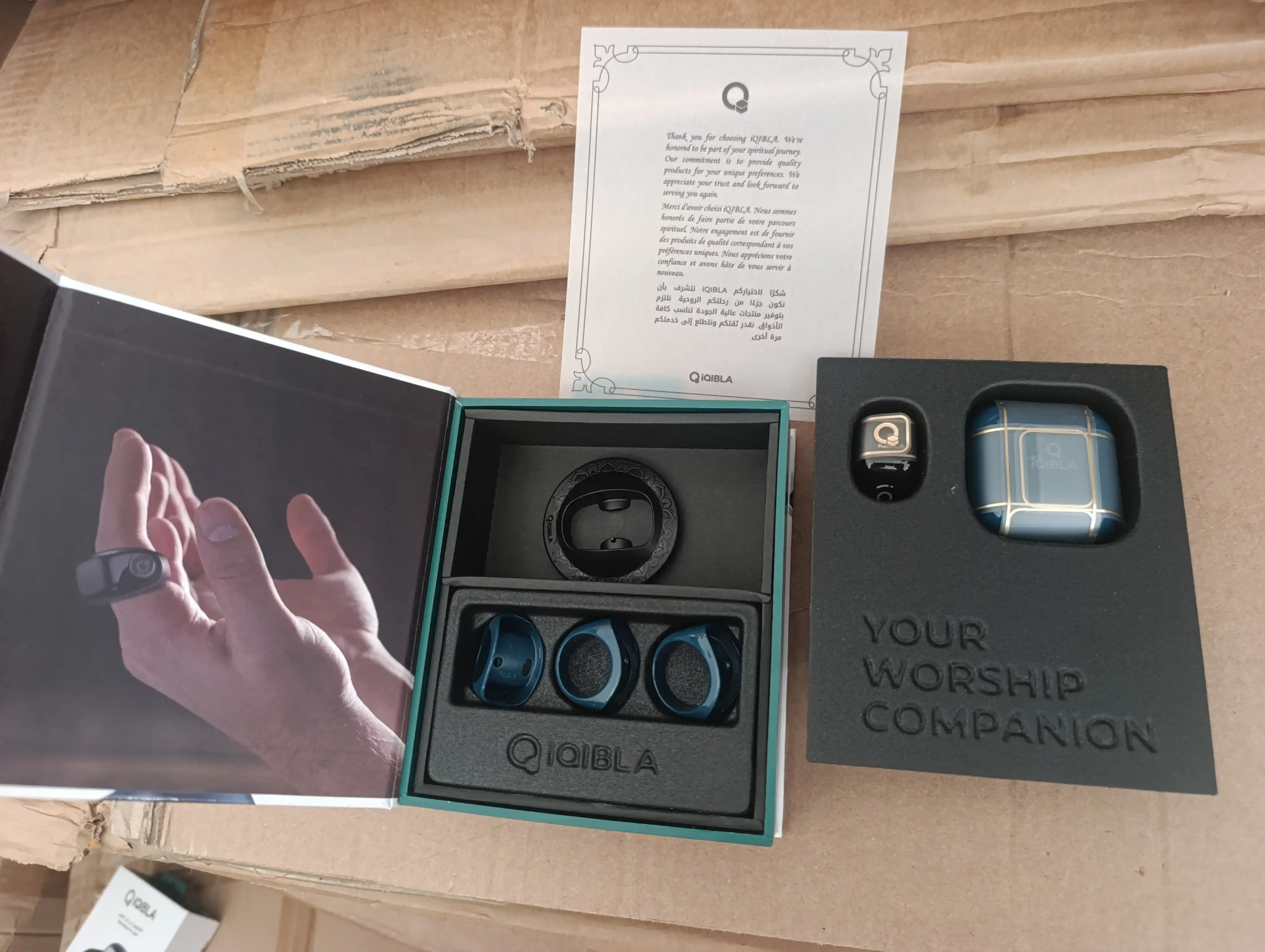 Elektron Tasbeh Zikr Ring Jood, zaryad keysi bilan, namoz vaqti eslatmasi, universal uzuk