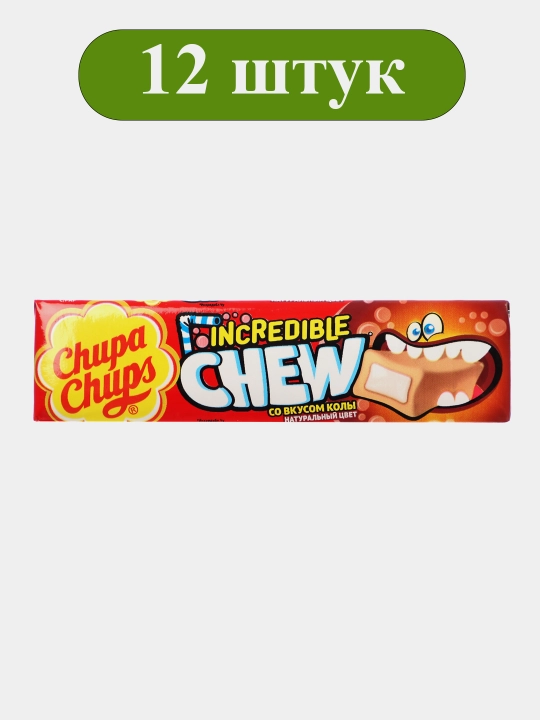 Chupa Chups Incredible kola ta’mli chaynash konfetasi, 47 g × 12 dona - 