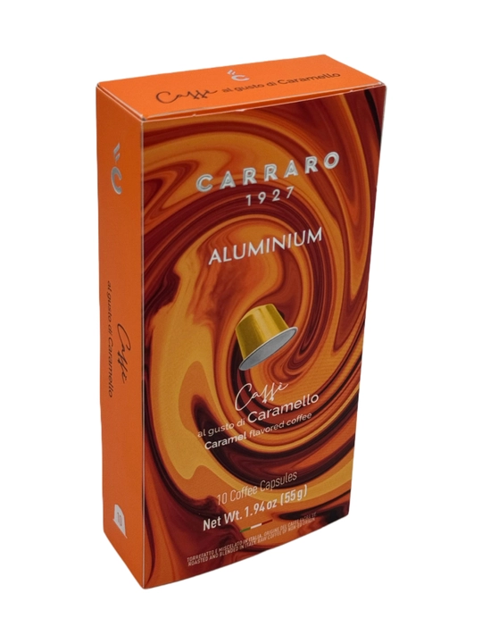 Капсулы Carraro caramel, алюминиевые — 10 штук, совместимы с Nespresso®
